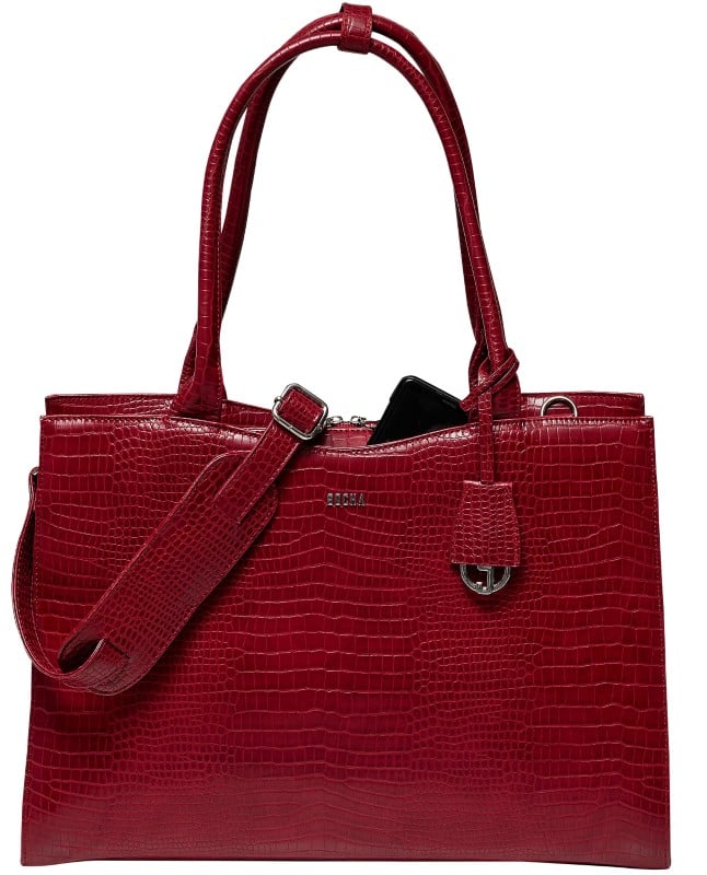 SOCHA Croco Burgundy Laptop Bag 15.6 " 42 x 13 x 31.5 cm Synthetic Leather Burgundy