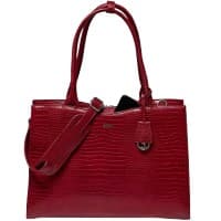 SOCHA Ladies Laptop Bag Croco Burgundy 15.6 Inch Synthetic Leather Wine Red 42 x 13 x 31.5 cm