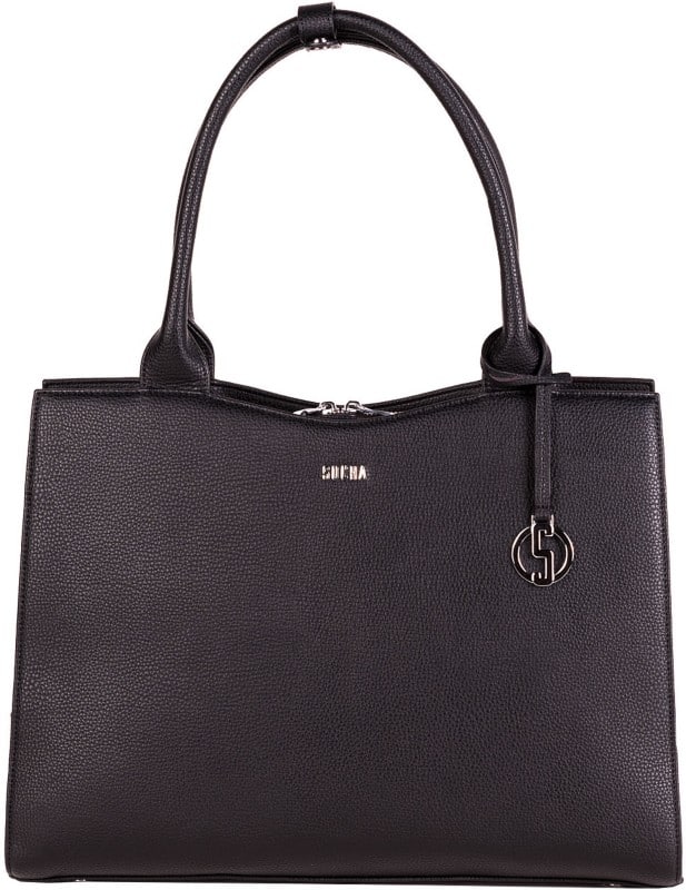 SOCHA Deep Black Midi Laptop Bag 13.3 " 36 x 12 x 29 cm Synthetic Leather Black