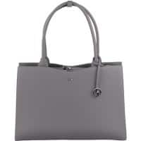 SOCHA Ladies Laptop Bag Straight Line Mud 15.6 Inch Synthetic Leather Light Grey 42 x 13 x 31.5 cm