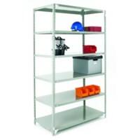 SLINGSBY Bolted Open Access Shelving Unit 1200 x 300 x 2000mm Silver