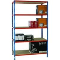 SLINGSBY Chipboard, Steel Shelving Unit 1,200 x 400 x 2,000 mm Blue, Orange