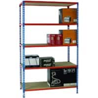 SLINGSBY Chipboard, Steel Shelving Unit 1,200 x 500 x 2,000 mm Blue, Orange