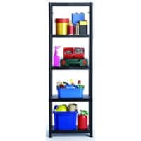 SLINGSBY Plastic Shelving Unit 300 x 600 x 1,840 mm Black