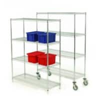 SLINGSBY Shelving Unit 4 Shelves Steel 1,219 x 457 x 1,740 mm Silver