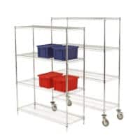 SLINGSBY Shelving Unit 4 Shelves Steel 914 x 457 x 1,590 mm Silver