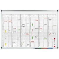 Legamaster Premium Annual Planner Magnetic Wall Mounted 90 (W) x 60 (H) cm Laquered Steel, Plastic Light Grey, Silver