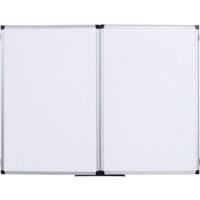 Bi-Office Folding Whiteboard Wall Mounted Magnetic Ceramic Double 90 (W) x 60 (H) cm