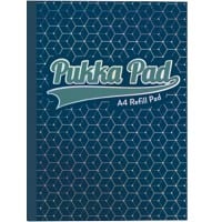 Pukka Pad Glee A4 Casebound Dark Blue Card Cover Refill Pad Ruled 400 Pages