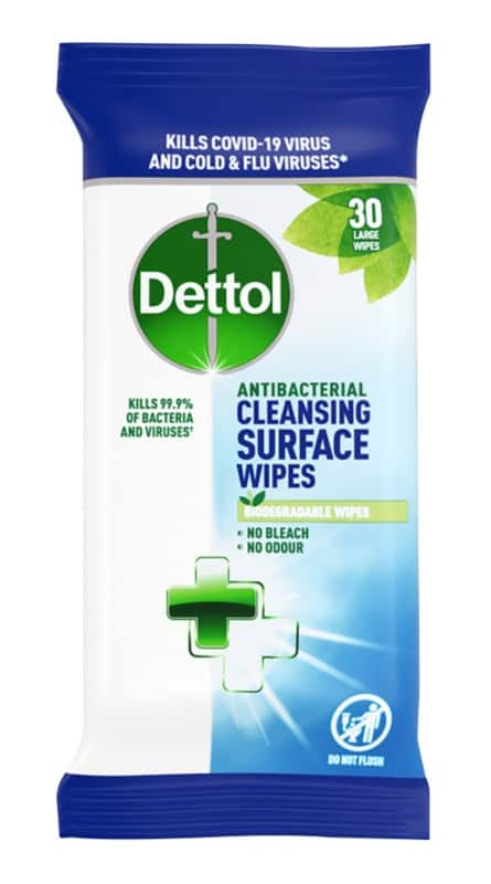 Dettol cleansing surface wipes anti bacterial 30 sheets