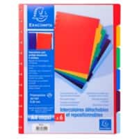 Exacompta Blank Dividers A4+ Assorted Multicolour 6 Part PP (Polypropylene) 86002E Pack of 10