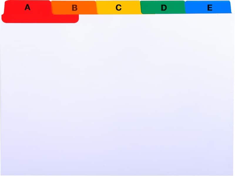 Exacompta Alphabetical Index Cards 13997E 117x148mm A6 25 Parts (A-Z) Pack of 10