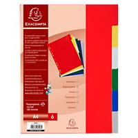 Exacompta Blank Dividers A4 Assorted Multicolour 6 Part PP (Polypropylene) 11 Holes 3006E Pack of 100