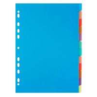 Exacompta Chromaline Blank Dividers A4 Assorted Multicolour 12 Part PP (Polypropylene) 11 Holes 3612E Pack of 15