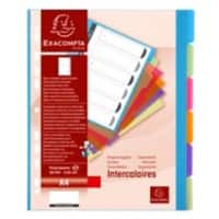 Exacompta Chromaline Blank Dividers A4 Assorted Multicolour 6 Part PP (Polypropylene) 11 Holes 3606E Pack of 25