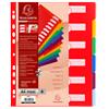 Exacompta Blank Dividers A4+ Assorted Multicolour 6 Part PP (Polypropylene) 11 Holes 4806E Pack of 25