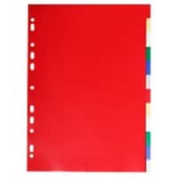 Exacompta Blank Dividers A4 Assorted Multicolour 12 Part PP (Polypropylene) 11 Holes 3012E Pack of 50