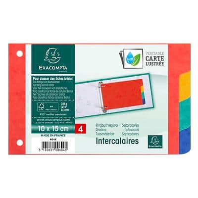 Exacompta Forever Young Dividers Special format Assorted Multicolour 4 Part Mottled Pressboard 2 Holes 604E Pack of 10