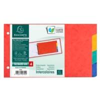 Exacompta Dividers Special format Assorted Multicolour 4 Part Mottled Pressboard 2 Holes 704E Pack of 10