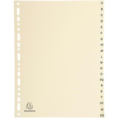 Exacompta Indices 1120E A4 155 gsm Ivory Card 20 Part (A-Z) Pack of 10