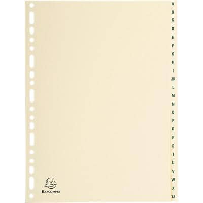 Exacompta Indices 1124E A4 155 gsm Ivory Card 24 Part (A - Z) Pack of 10