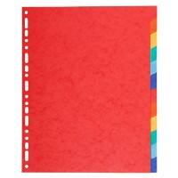 Exacompta Dividers 2112E A4+ Assorted 12 Part 220 gsm Recycled Board Pack of 25