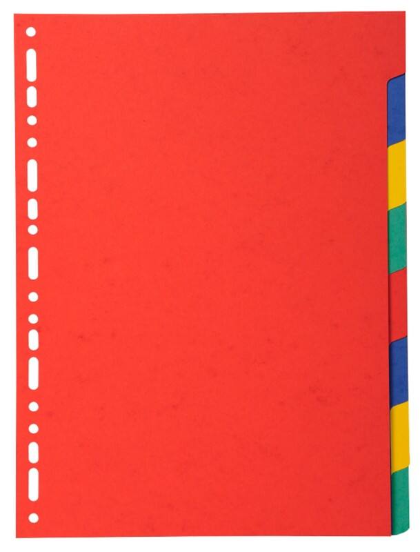 Exacompta Dividers A4 Assorted Multicolour 8 Part Cardboard 18 Holes 2008E Pack of 25