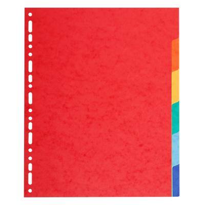 Exacompta Dividers 2106E A4+ Assorted 6 Part 220 gsm Recycled Board Pack of 50