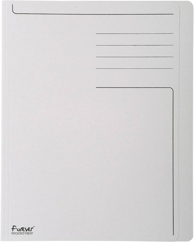 Exacompta Forever Square Cut Folder A4 Grey Manila Recycled 100% 280 gsm Pack of 100