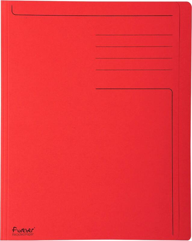 Exacompta Forever Square Cut Folder A4 Red Manila 280 gsm Pack of 100
