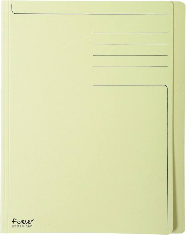 Exacompta Forever Square Cut Folder A4 Yellow Manila Recycled 100% 280 gsm Pack of 100