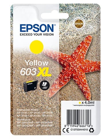 Epson 603XL Original Ink Cartridge C13T03A44010 Yellow