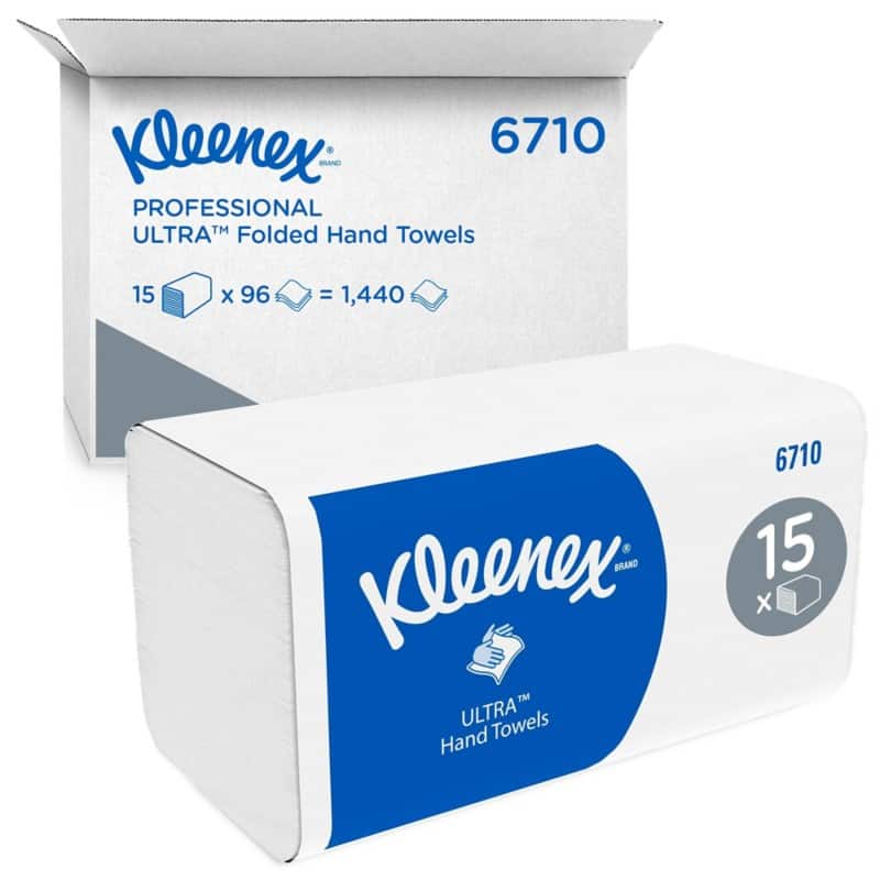 Kleenex Ultra  Paper Hand Towels V-fold White 3 Ply 6710 96 Sheets Pack of 15