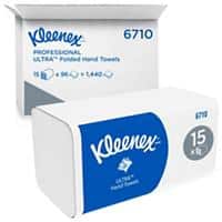 Kleenex Ultra Interfold Hand Towels 6710 3 Ply V-Fold 96 Sheets Pack of 15