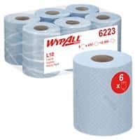 WYPALL L10 Food & Hygiene Wiping Paper 7255 1 Ply Blue 6 Rolls of 800 Sheets