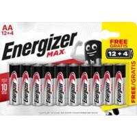 Energizer AA Alkaline Batteries Max LR6 1.5V Pack of 16