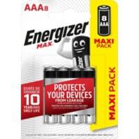 Energizer AAA Alkaline Batteries Max LR03 1.5V Pack of 8