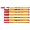 STABILO point 88 Fineliner Pen 0.4 mm Needlepoint Red 88/40 Pack of 10