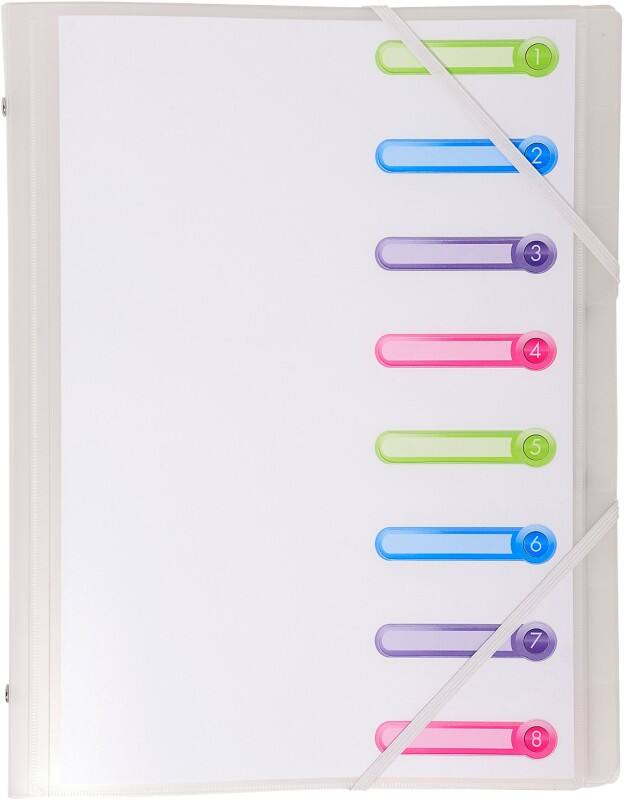 Exacompta Multipart File Special format 8 Part Transparent Chromaline 56187E  24 x 32 cm Pack of 10