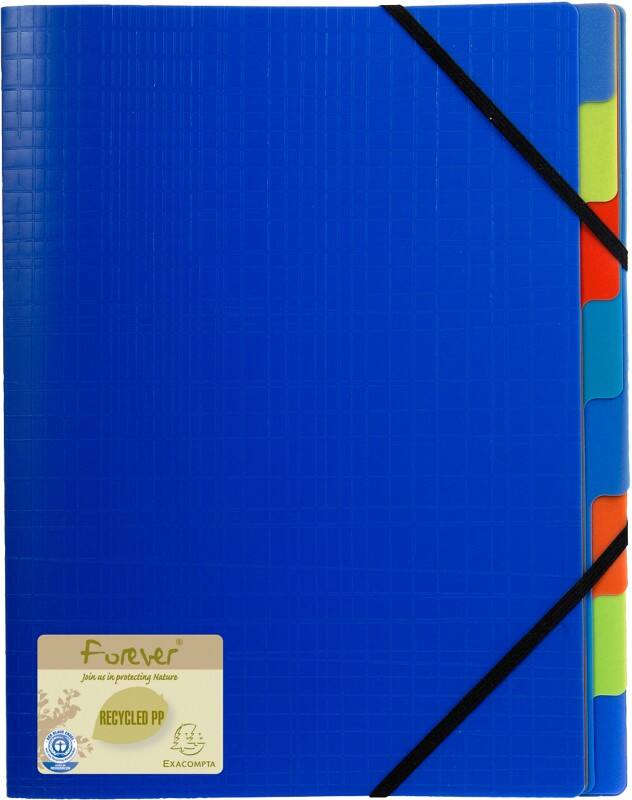 Exacompta 3 Flap Folder Special format PP (Polypropylene) 8 Part Blue 552572E 24.5 (W) x 1 (D) x 32 (H) cm Pack of 5