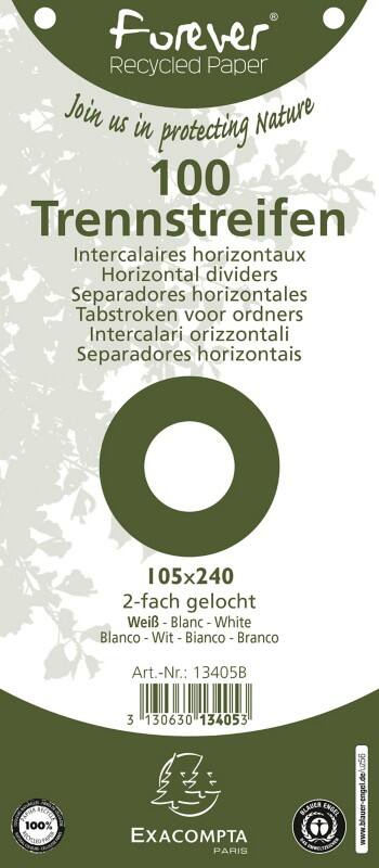 Exacompta Forever Young Dividers Special format White Cardboard 2 Holes 13405B Pack of 1200