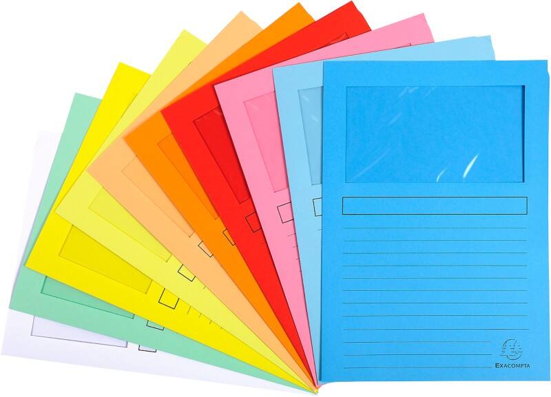 Exacompta Super Folder 50450E A4 Cardboard 22 (W) x 31 (H) cm Assorted Pack of 100