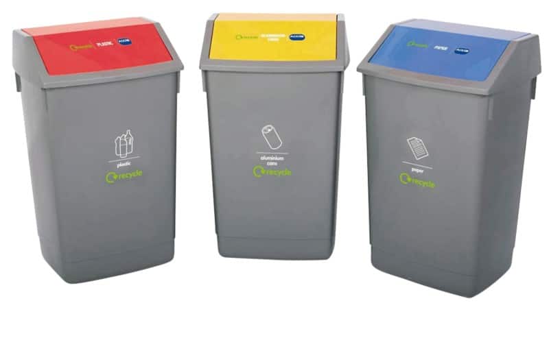 SLINGSBY Waste Bin 180 L Black ABS (Acrylonitrile Butadiene Styrene), Plastic, PP (Polypropylene) 60 L Pack of 3
