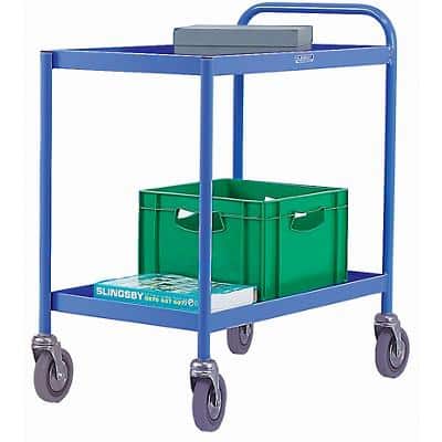 SLINGSBY Service Trolley with 2 Shelves 331491 Steel Blue 45.5 x 78 x 79.5 cm