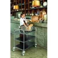 SLINGSBY Service Trolley with 3 Shelves 373229 Steel Silver 53 x 86 x 94 cm