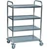 SLINGSBY Service Trolley with 4 Shelves 375426 Steel Silver 53 x 86 x 126 cm