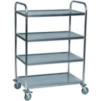 SLINGSBY Service Trolley with 4 Shelves 375426 Steel Silver 53 x 86 x 126 cm