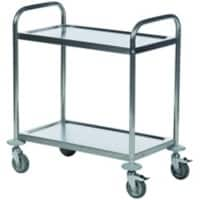 SLINGSBY 2 Shelf Service Trolley 375608 Steel Silver 71 x 71 x 80.5 cm