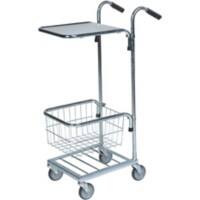 SLINGSBY Mini Mail Trolley with 1 Shelf 380167 Steel Silver 35.5 x 66 x 109 cm