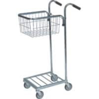 SLINGSBY Mini Mail Trolley with 1 Shelf 380169 Steel Silver 35.5 x 66 x 109 cm